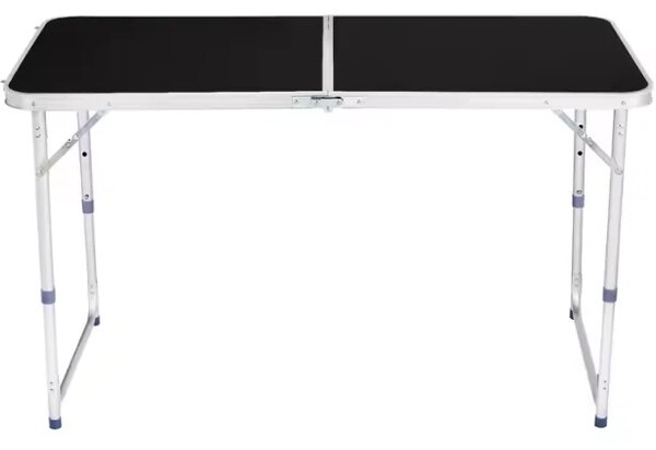 Sklopivi kamperski stol aluminijski crni 120 × 60 cm