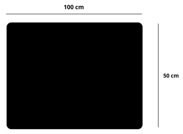 Podloga za miš i tipkovnicu 100 × 50 cm crna