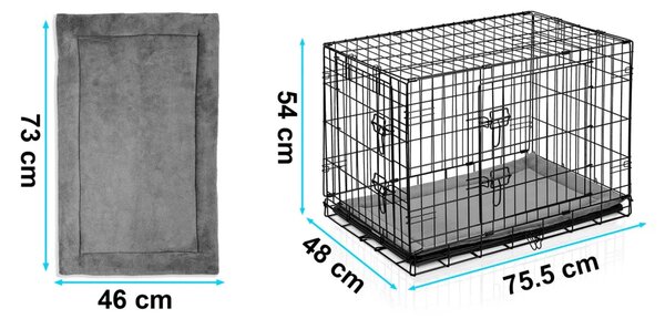 Metalni kavez za pse + ležaj 75 × 45 × 54 cm PH-200