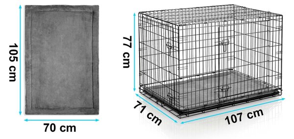 Metalni kavez za pse + ležaj 107 × 71 × 77 cm PH-202
