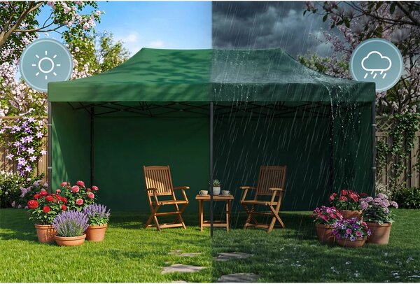 Vrtni paviljon Plonos 3 × 6 m s 3 zida, zeleni
