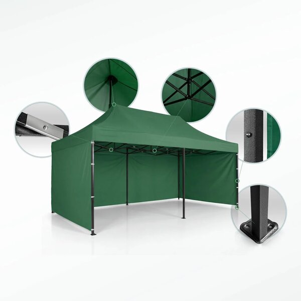 Vrtni paviljon Plonos 3 × 6 m s 3 zida, zeleni
