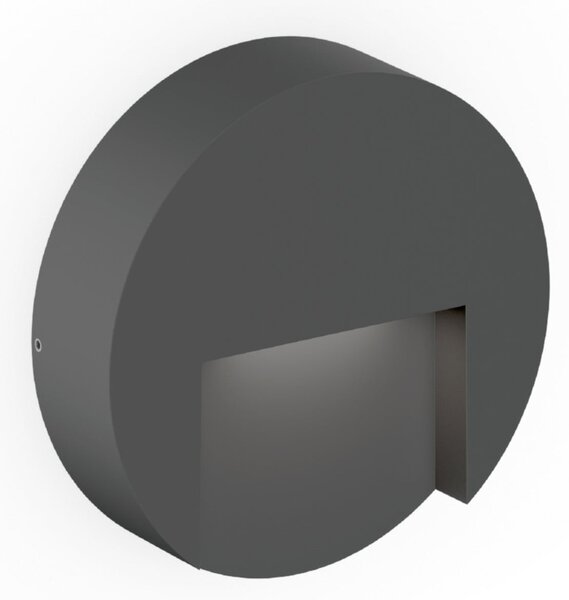 Wever & Ducré Lighting WEVER DUCRÉ Reto okrugla vanjska zidna svjetiljka 1.3 LED, antracit, prigušiva, Crno, Aluminij, Zidna utičnica ispod