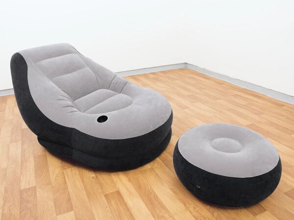 Baršunasta fotelja s tabureom 130 × 99 × 76 cm Intex 68564
