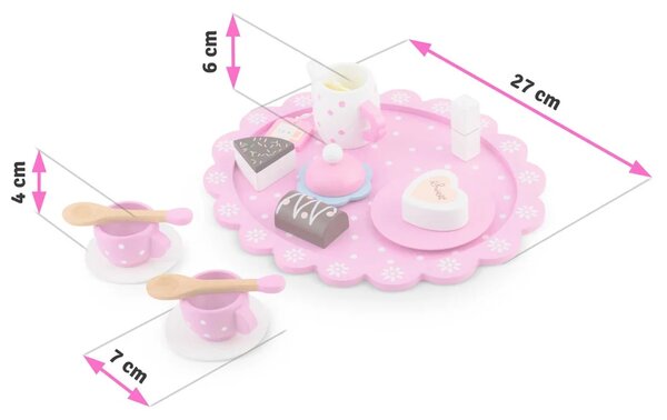 Drveni set za čaj Ricokids RK-869, 26,7 × 23,6 × 6,6 cm, crvena