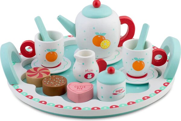 Drveni set za čaj Ricokids RK-869, 26,7 × 23,6 × 6,6 cm, siva