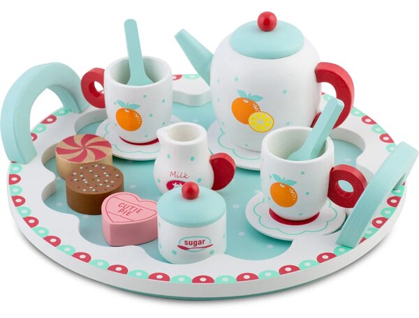 Drveni set za čaj Ricokids RK-869, 26,7 × 23,6 × 6,6 cm, siva