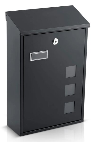 Poštanski sandučić Humberg HM-864, crni, 39 × 25,5 × 12 cm