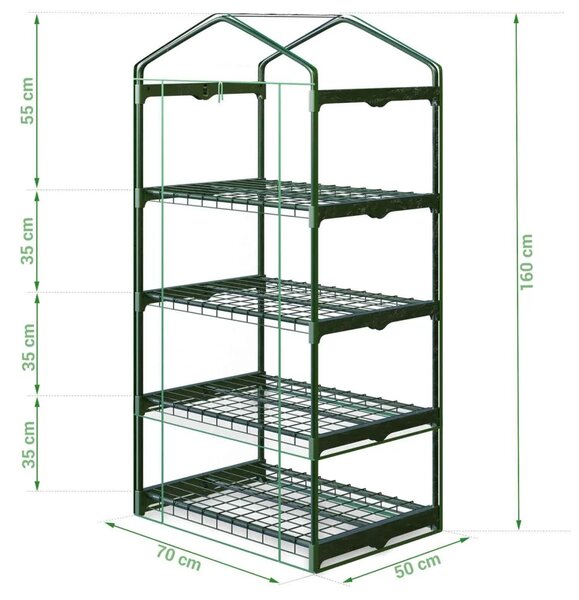 Polica za plastenik Plonos 70 × 50 × 160 cm