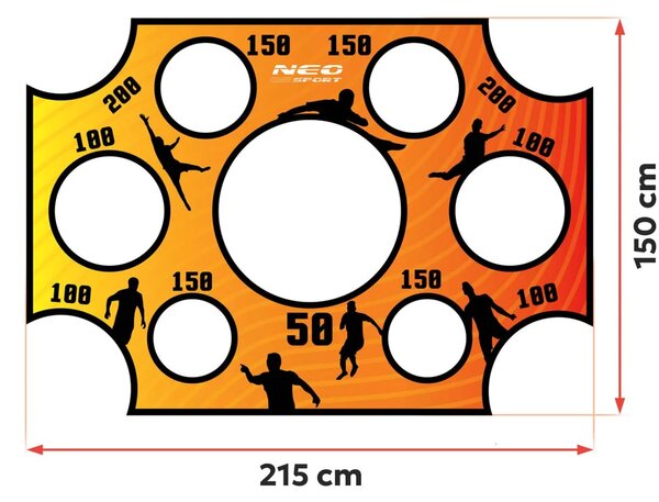 Podloga za preciznost golova Neo-Sport, 215 × 150 cm, crvena, var. 1478