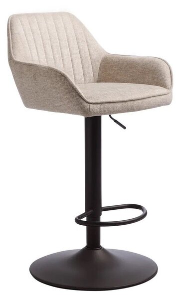 Bež podstavljena barska stolica podesive visine/s naslonima za ruke (visine sjedala 65 cm) Nolan – Unique Furniture