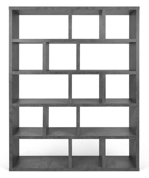 Siva biblioteka u betonskom dekoru 150x198 cm Berlin – TemaHome