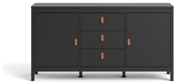 Crna niska komoda 152x80 cm Madrid – Tvilum