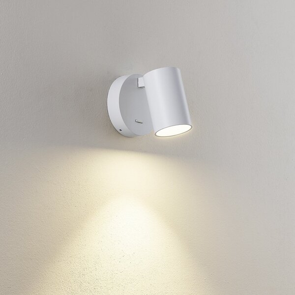 Deko-Light Zidni reflektor CAN TILT, bijeli, Ø 10 cm, metal, prekidač, GU10, Bijela, Dnevni boravak/blagovaonica, Aluminij, Zid okrugli