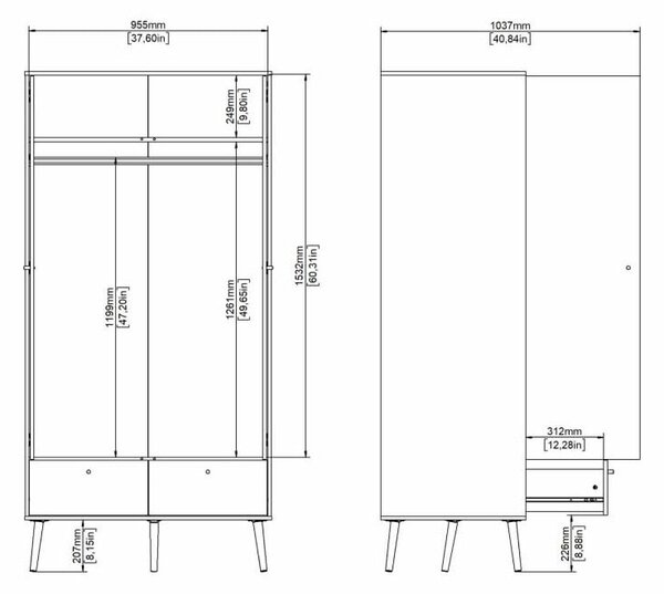 Bijeli ormar 99x200 cm Bodo – Tvilum