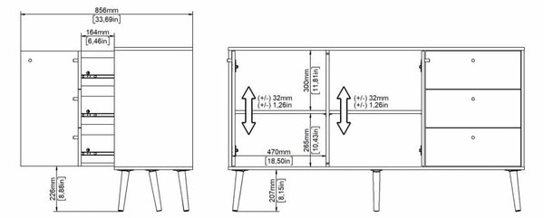 Bijela niska komoda 149x82 cm Bodo – Tvilum
