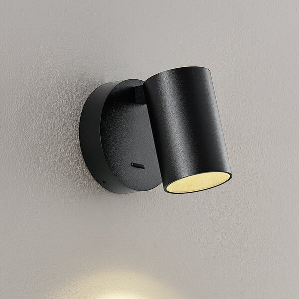 Deko-Light Zidni reflektor CAN TILT, crni, Ø 10 cm metalni prekidač GU10, Crno, Dnevni boravak/blagovaonica, Aluminij, Zid okrugli