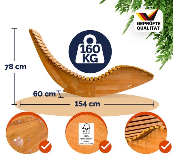 Ljuljačka za saunu Java od akacijevog drva
