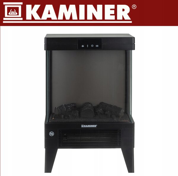 Električni kamin KAMINER EMBEGO 2000W - samostojeći kamin s ventilatorom i 3D efektom vatre