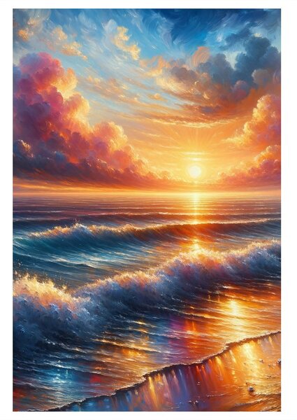 Slika morski valovi i sunce