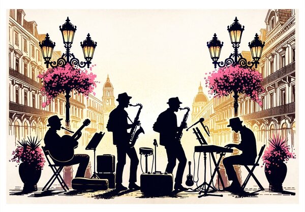 Slika jazz bend u ulicama