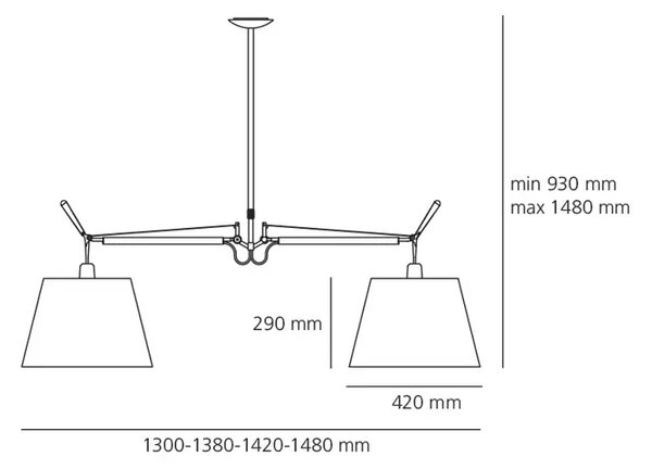 TOLOMEO BASCULANTE VISILICA 2 BRACCI ALUMINIJ SA SJENILOM 0630010A + 0780020A AR0630010A+AR0780020A
