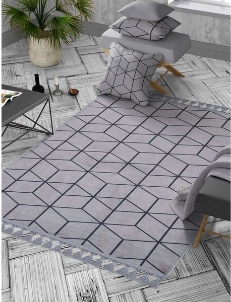 Sivi perivi tepih 160x100 cm - Vitaus