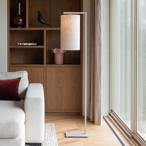 IT´S ABOUT ROMI IT'S Boston podna lampa, Ø25 cm, svijetlosiva/pijesak, Bež, Dnevni boravak/blagovaonica, Tkanina / tekstil