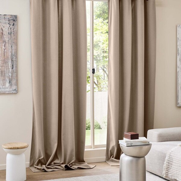 Smeđa termo izolacijska zavjesa od samta 140x260 cm Madison – douceur d'intérieur