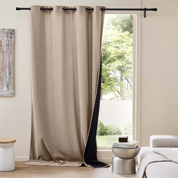 Smeđa termo izolacijska zavjesa od samta 140x260 cm Madison – douceur d'intérieur
