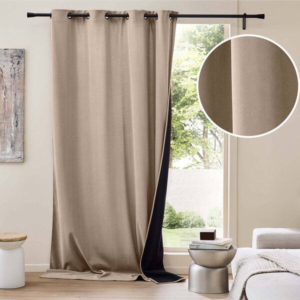 Smeđa termo izolacijska zavjesa od samta 140x260 cm Madison – douceur d'intérieur