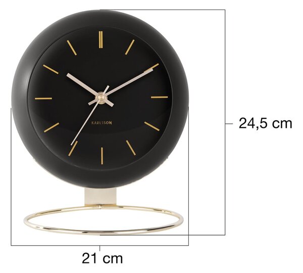 Stolni sat ø 21 cm Globe – Karlsson