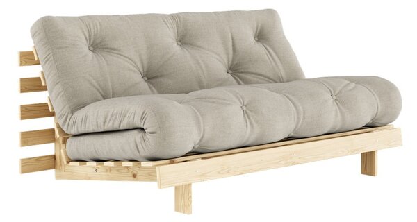 Bež platneni kauč na razvlačenje 160 cm Roots - Karup Design