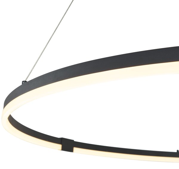 Dizajnerska viseća svjetiljka crna 120 cm uklj. LED s 3-stupanjskim prigušivanjem - Anello