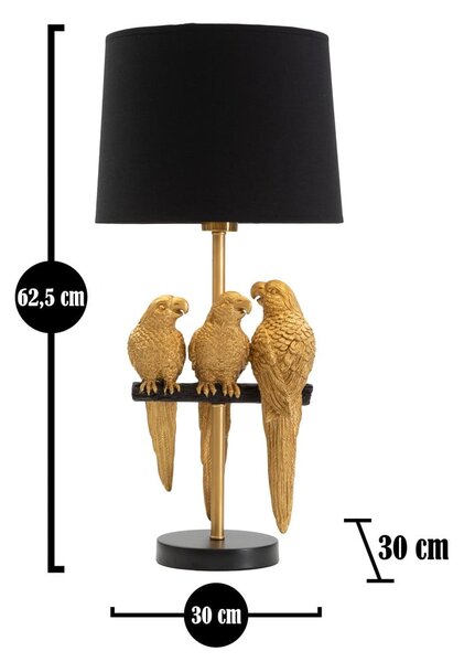 Crna stolna lampa Mauro Ferretti Parrots