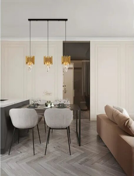 MAGNOLIA LUSTER KRISTAL ZLATNI LED E14 3x5W 100-240V IP20 NL9824083