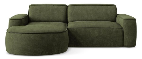 Zelena kutna garnitura od šenila (s lijevim kutom/s ležaljkom) Omao – Makamii