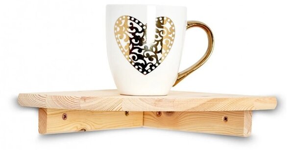 ATMOWOOD Drvena zidna polica kutna 22 x 22 cm
