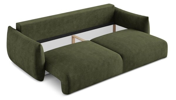 Zelena sklopiva sofa od šenila 230 cm Leila – Makamii