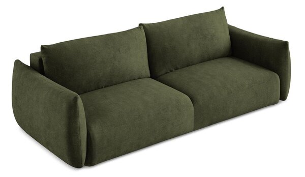 Zelena sklopiva sofa od šenila 230 cm Leila – Makamii