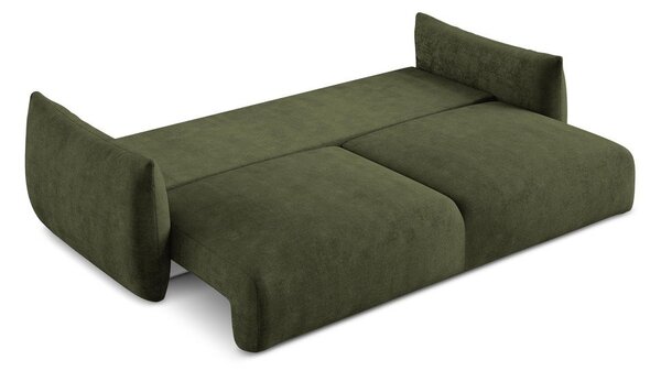 Zelena sklopiva sofa od šenila 230 cm Leila – Makamii
