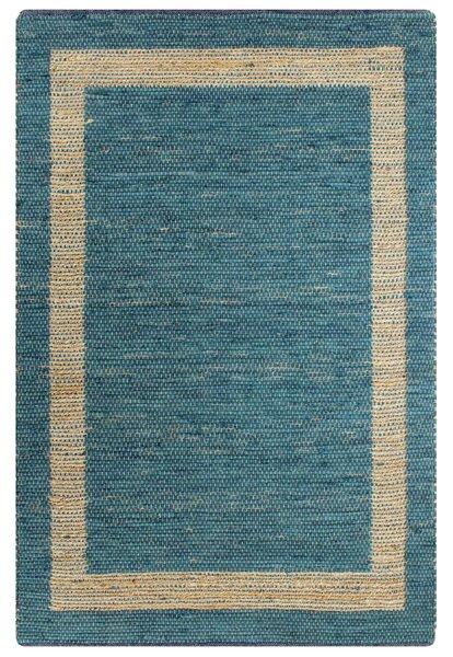 VidaXL Ručno rađeni tepih od jute plavi 120 x 180 cm