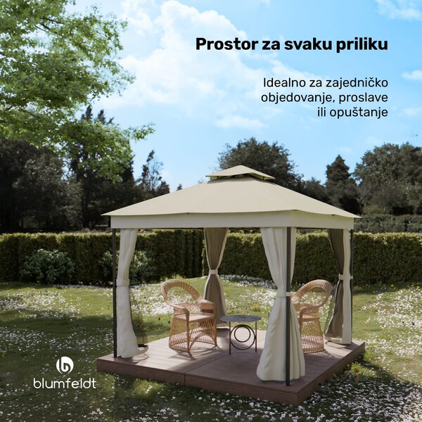 Blumfeldt Sjenica Mondo Dual 3x3 s dvostrukom nadstrešnicom i mrežom protiv insekata