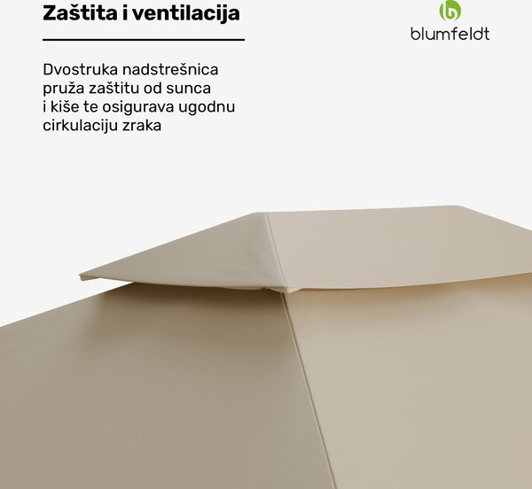 Blumfeldt Grandezza Cortina vrtna sjenica 3x4 m, otporna na vremenske uvjete, zaštitno lakiranje, bočne rolete