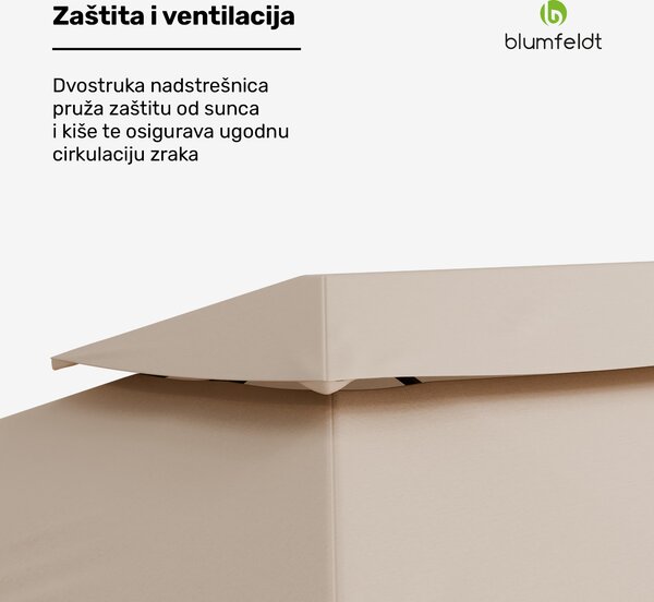 Blumfeldt Grandezza Cortina vrtna sjenica 3x6 m, otporna na vremenske uvjete, zaštitno lakiranje, bočne rolete