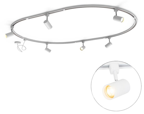 Moderni sustav rasvjete s 6 reflektora, bijeli, 1-fazni, ovalni, 100 cm - Iconic Jeana