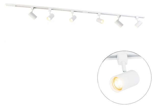 Moderni sustav rasvjete s 6 bijelih reflektora, 1-fazni, 200 cm - Iconic Jeana