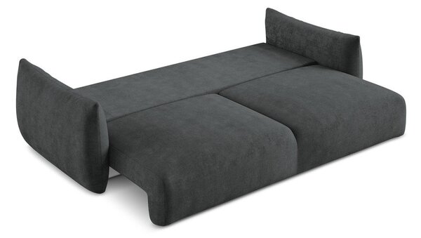 Tamno siva sklopiva sofa od šenila 230 cm Leila – Makamii