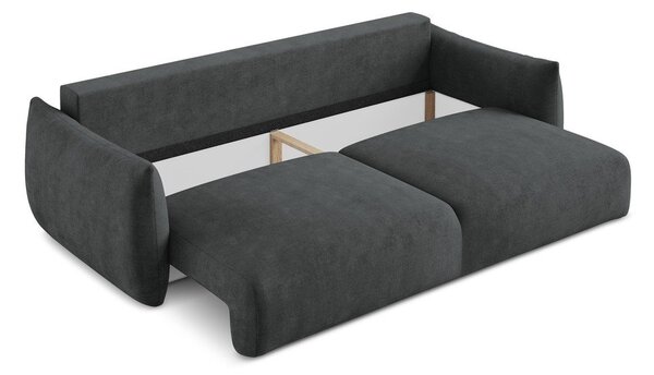 Tamno siva sklopiva sofa od šenila 230 cm Leila – Makamii