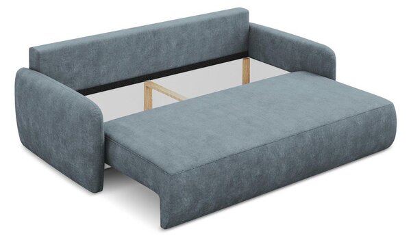 Prljavo plava sklopiva/s prostorom za pohranu sofa od šenila 218 cm Lilo – Makamii